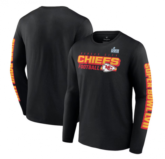 Kansas City Chiefs Black Super Bowl LVII Star Trail Big & Tall T-Shirt