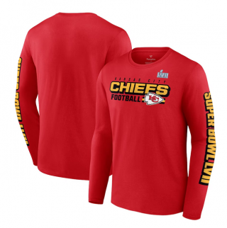 Kansas City Chiefs Red Super Bowl LVII Star Trail Long Sleeve T-Shirt