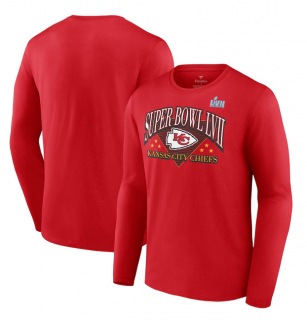Kansas City Chiefs Red Super Bowl LVII Triangle Strategy Long Sleeve T-Shirt