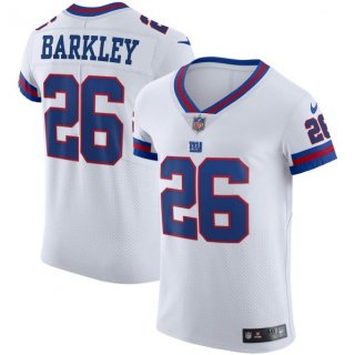 New York Giants #26 Saquon Barkley White Elite Stitched Jersey
