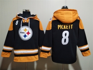 Pittsburgh Steelers #8 Kenny Pickett Black Ageless Must-Have Lace-Up Pullover