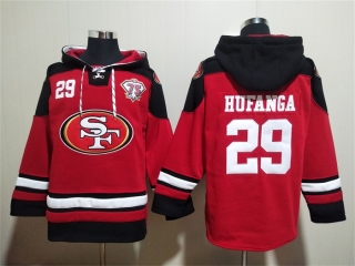 San Francisco 49ers #29 Talanoa Hufanga Red With 75th Anniverseray Patch Ageless