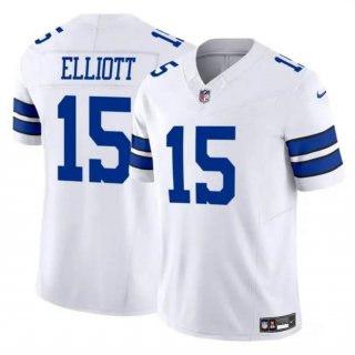 Dallas Cowboys #15 Ezekiel Elliott White 2023 F.U.S.E Vapor Untouchable Limited