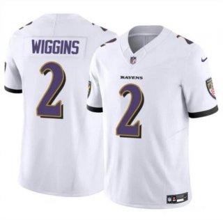 Baltimore Ravens #2 Nate Wiggins White 2024 Draft F.U.S.E. Vapor Limited Football