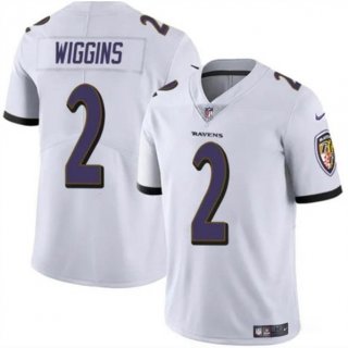 Baltimore Ravens #2 Nate Wiggins White 2024 Draft Vapor Limited Football Jersey