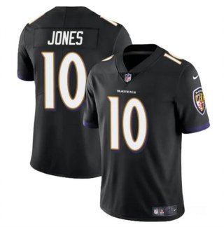 Baltimore Ravens #10 Emory Jones Black Vapor Limited Football Jersey