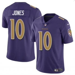 Baltimore Ravens #10 Emory Jones Purple Vapor Limited Football Jersey
