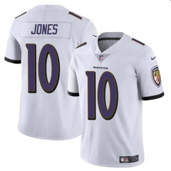 Baltimore Ravens #10 Emory Jones White Vapor Limited Football Jersey