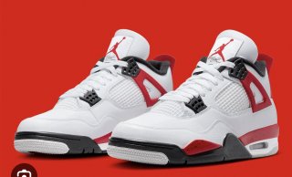 Jordan 4 white red shoes