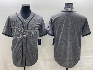 Tennessee Titans Blank Grey With Patch Cool Base Stitched Baseball Jersey