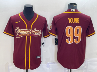 Washington Commanders #99 Chase Young Burgundy With Patch Cool Base Stitched