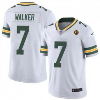 Green Bay Packers #7 Quay Walker White With John Madden Patch Vapor Limited