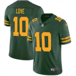 Green Bay Packers #10 Jordan Love Green Color Rush Vapor Limited Football Stitched