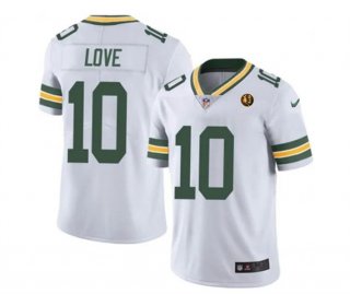 Green Bay Packers #10 Jordan Love White With John Madden Patch Vapor Limited