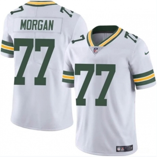 Green Bay Packers #77 Jordan Morgan White 2024 Draft Vapor Limited Football Stitched