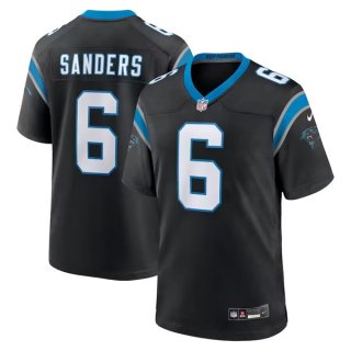 Carolina Panthers #6 Miles Sanders Black Stitched Game Football Jersey