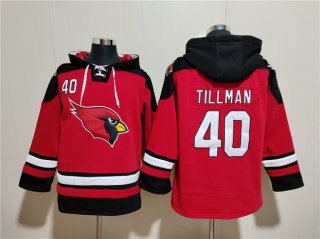 Arizona Cardinals #40 Pat Tillman Red Ageless Must-Have Lace-Up Pullover Hoodie