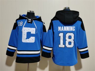 Indianapolis Colts #18 Peyton Manning Blue Ageless Must-Have Lace-Up Pullover