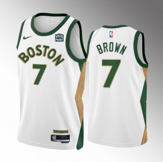 Boston Celtics #7 Jaylen Brown White 2023 24 City Edition Stitched Basketball Jersey