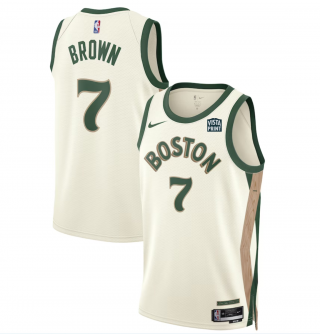 Boston Celtics #7 Jaylen Brown White 2023-24 City Edition Stitched Basketball Jersey