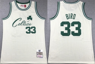 Boston Celtics #33 Larry Bird White Throwback Stitched Jersey
