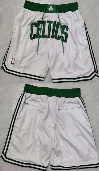 Boston Celtics White Shorts (Run Small)