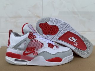 Air Jordan 4 white red shoes