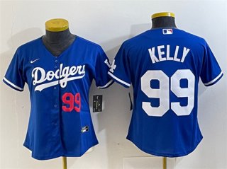 Women's Los Angeles Dodgers #99 Joe Kelly Blue With Patch Stitched Baseball Jersey(Runsmall0