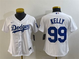 Women's Los Angeles Dodgers #99 Joe Kelly White Stitched Jersey(Run Small)