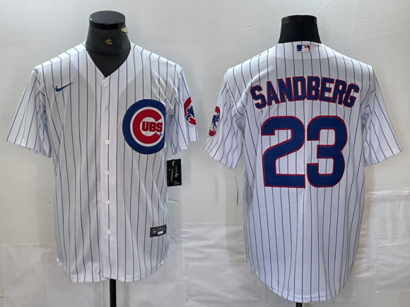 Chicago Cubs #23 Ryne Sandberg White Cool Base Stitched Baseball Jersey