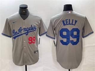 Los Angeles Dodgers #99 Joe Kelly Gray Cool Base Limited Stitched Baseball Jersey 2