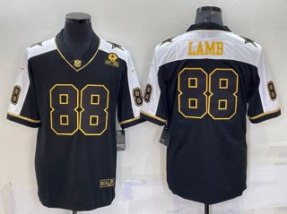 Dallas Cowboys #88 CeeDee Lamb Black Gold Thanksgiving With Patch