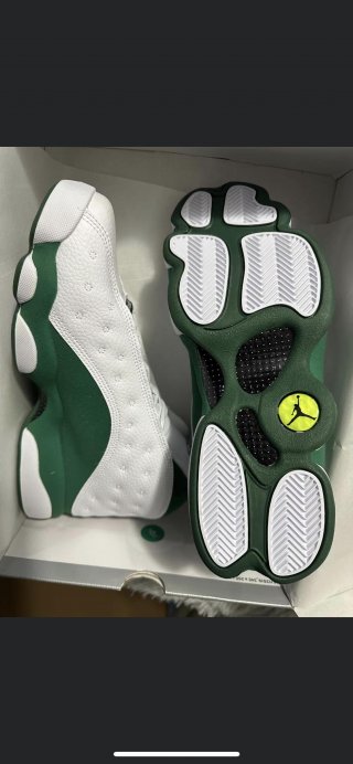 Jordan 12 white green shoes