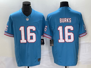 Tennessee Titans #16 Treylon Burks Light Blue Throwback Player Stitched Game jersey