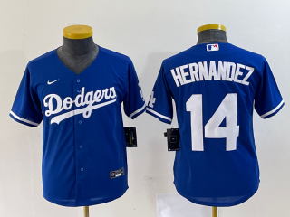 Women's Los Angeles Dodgers #14 Enrique Hernandez Royal Stitched Jersey(Run Small)