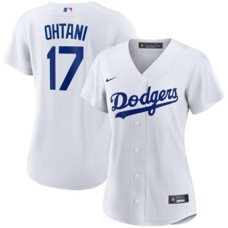 Women's Los Angeles Dodgers #17 Shohei Ohtani White Stitched Jersey(Run Small) 2
