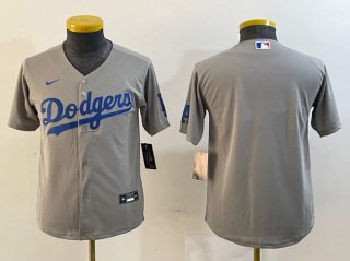 Women's Los Angeles Dodgers Blank Grey Stitched Jersey(Run Small)