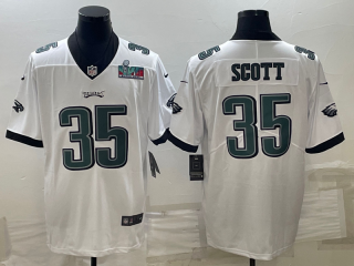 Philadelphia Eagles #35 Boston Scott White Super Bowl LVII Patch Vapor Untouchable