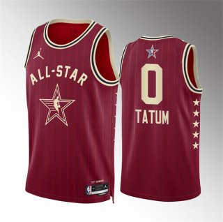 2024 All-Star #0 Jayson Tatum Crimson Stitched Basketball Jersey