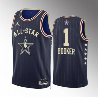 2024 All-Star #1 Devin Booker Navy Stitched Basketball Jersey