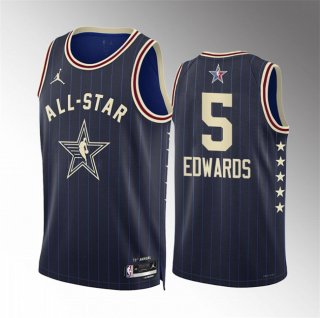 2024 All-Star #5 Anthony Edwards Navy Stitched Basketball Jersey