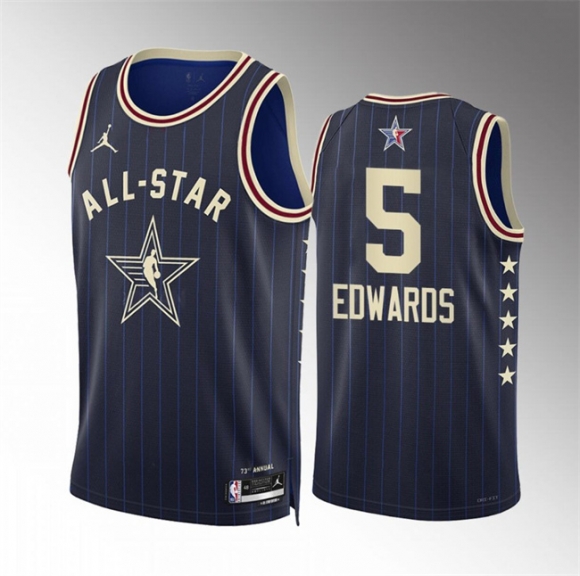 2024 All-Star #5 Anthony Edwards Navy Stitched Basketball Jersey