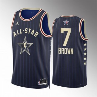 2024 All-Star #7 Jaylen Brown Navy Stitched Basketball Jersey