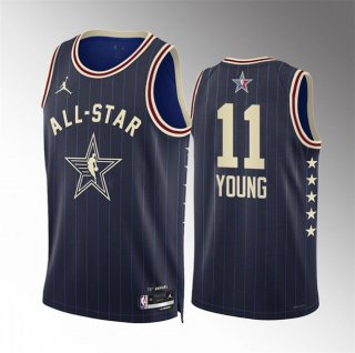 2024 All-Star #11 Trae Young Crimson Navy Stitched Basketball Jersey