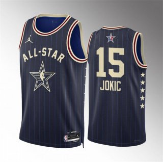 2024 All-Star #15 Nikola Jokic Navy Stitched Basketball Jersey