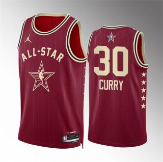 2024 All-Star #30 Stephen Curry Crimson Stitched Basketball Jersey