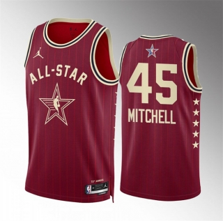 2024 All-Star #45 Donovan Mitchell Crimson Stitched Basketball Jersey