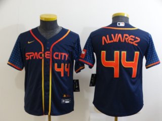 Youth Houston Astros #44 Yordan Alvarez 2022 Navy City Connect Stitched Jersey