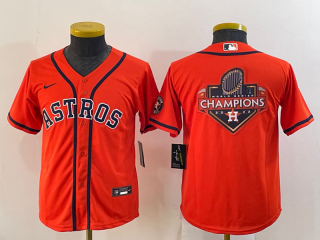 Youth Houston Astros Orange 2022 World Series Champions Team Big Logo With Patch Cool