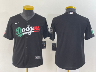 Youth Los Angeles Dodgers Blank Black Mexico Stitched Baseball Jersey